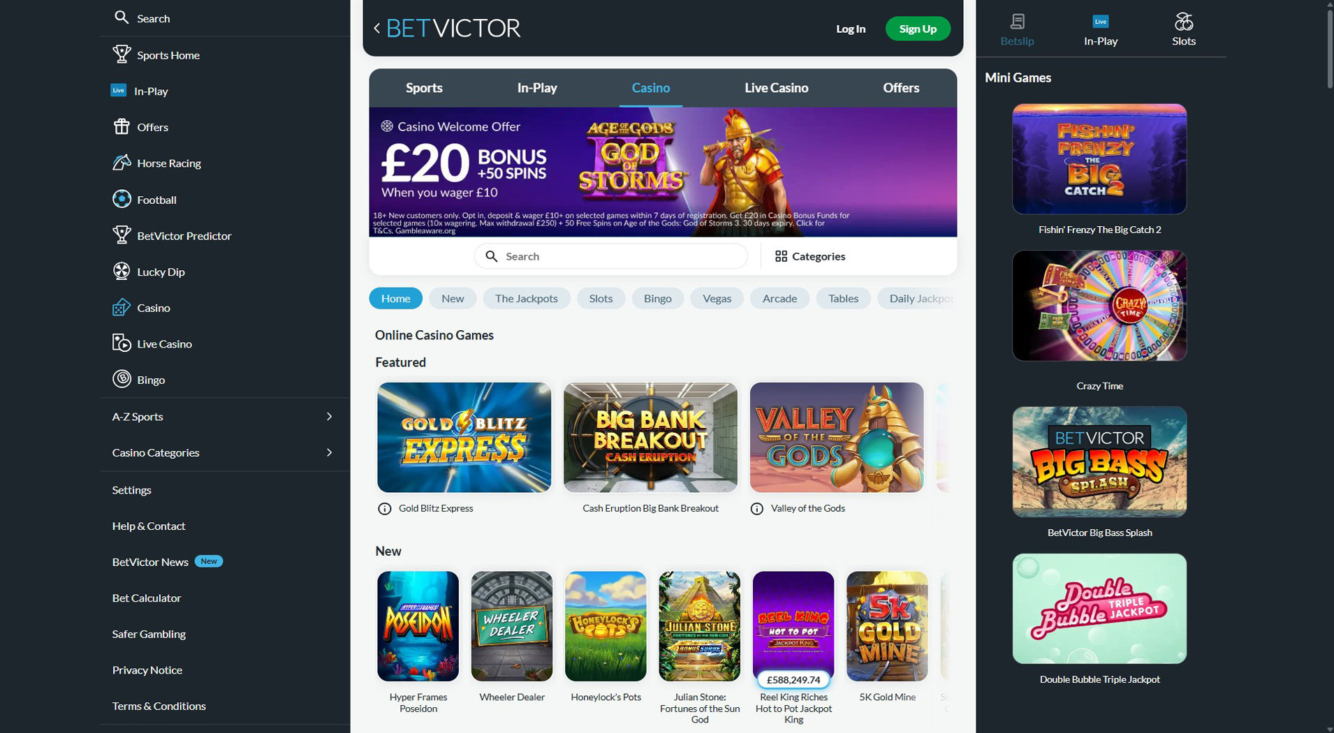 7. BetVictor Casino - Balanced Minify Casino Offer